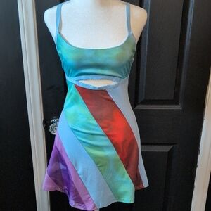 Cider Multicolor Strappy Mini Dress